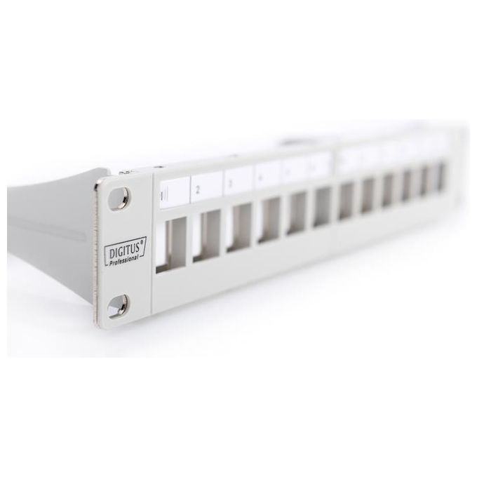 Digitus DN-91419 Pannello Patch Modulare Vuoto Schermato 12 Porte 1U Grigio