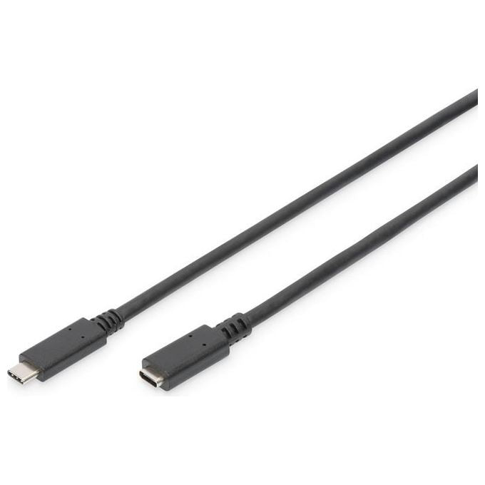 Digitus cavo prolunga usb tipo c maschio-femmina 2 mt 3a nero