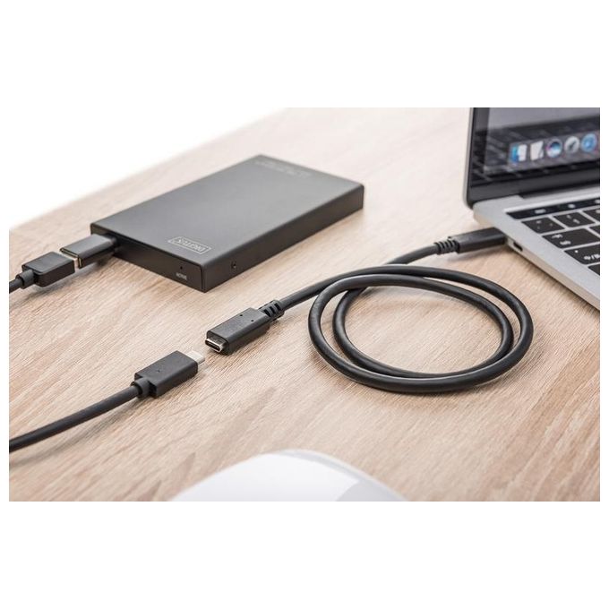 Digitus cavo prolunga usb tipo c maschio-femmina 2 mt 3a nero
