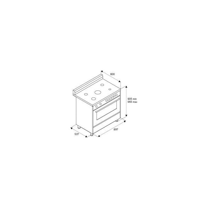 La Germania Americana AMN965GXT Cucina Piano Cottura Acciaio Inossidabile Gas Class Energetica A+