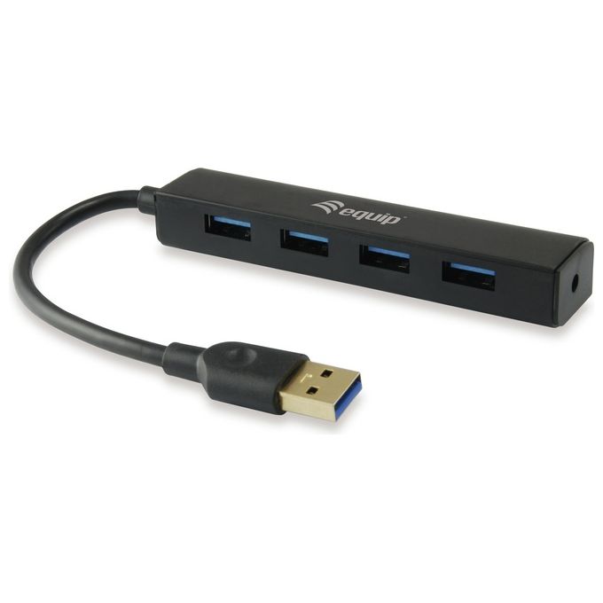 Equip 128953 Hub di Interfaccia Usb 3.2 Gen 1 Type-A 5000Mbit-s Nero