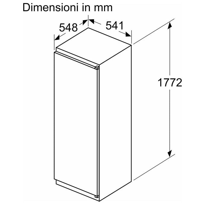 Bosch KIL82NSE0 Serie 2 Frigorifero monoporta da incasso con congelatore 280 Litri Cassetto Multi Box XXL 177.5 x 56 cm Classe E
