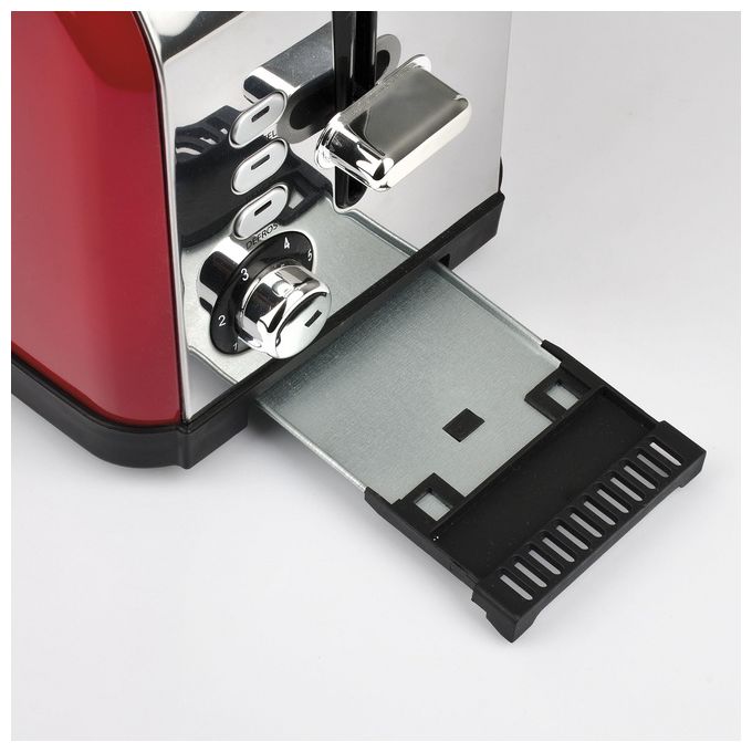 Girmi TP56 Tostapane in Acciaio con 6 Livelli di Cottura 850W Rosso