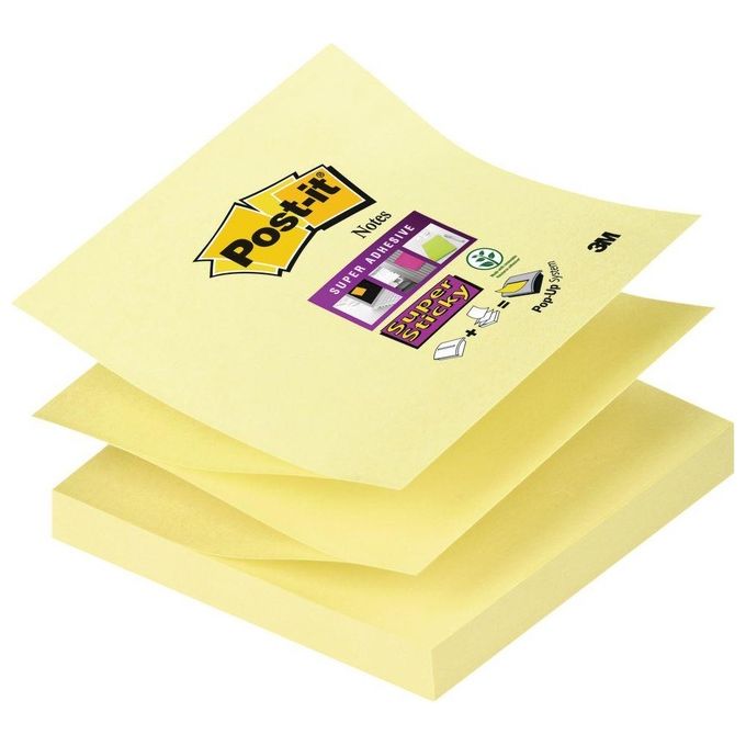 Post-It Confezione 12 Blocchi 90 Foglietti Z-Notes Super Sticky Canary Yellow