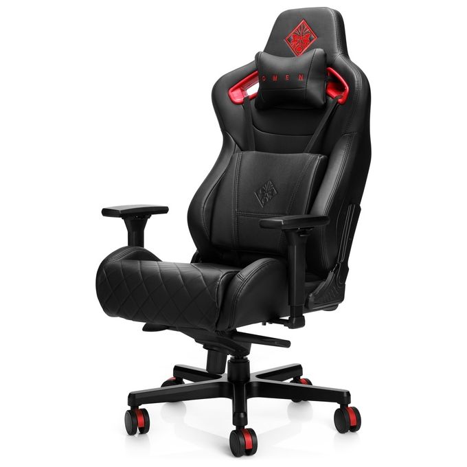 Hp Gaming Omen By Citadel Gaming Chair Sedia Braccioli Regolabili 4D Cuscini Lombari Supporto per il Collo Nero