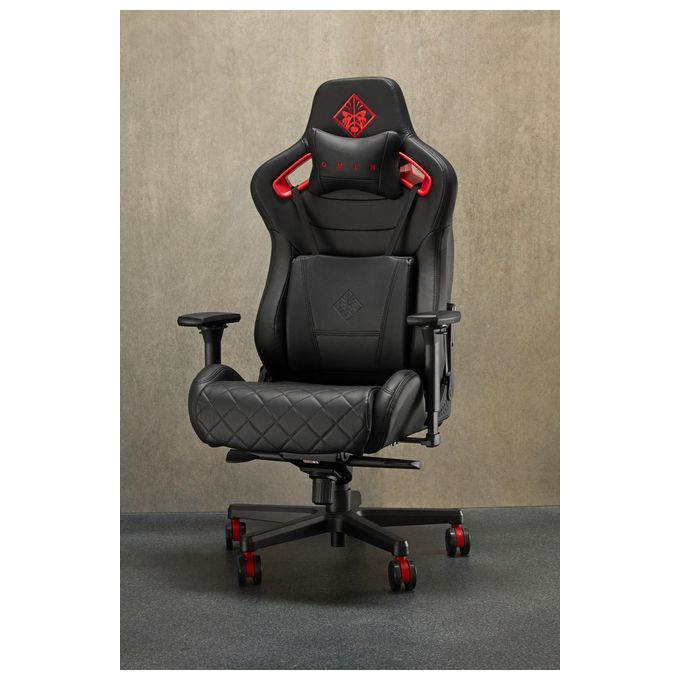 Hp Gaming Omen By Citadel Gaming Chair Sedia Braccioli Regolabili 4D Cuscini Lombari Supporto per il Collo Nero