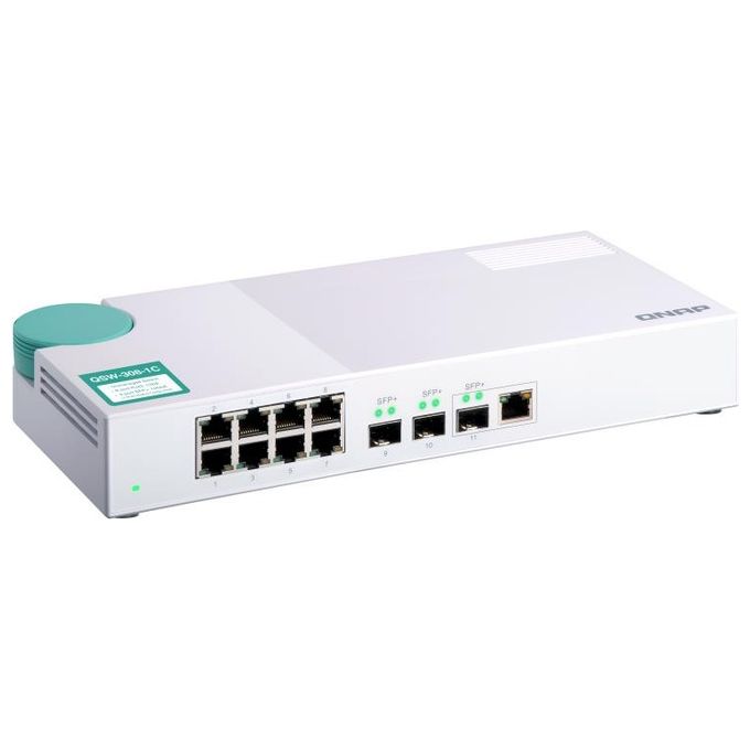 QNap QSW-308-1C Switch di Rete Non Gestito Gigabit Ethernet 10-100-1000 Bianco