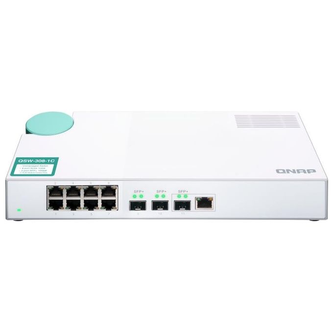 QNap QSW-308-1C Switch di Rete Non Gestito Gigabit Ethernet 10-100-1000 Bianco