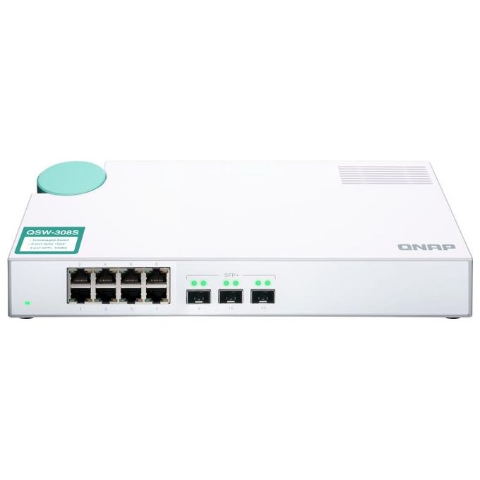 QNap QSW-308S Switch di Rete Non Gestito Gigabit Ethernet 10-100-1000 Bianco