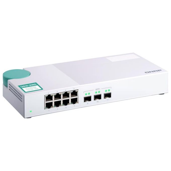 QNap QSW-308S Switch di Rete Non Gestito Gigabit Ethernet 10-100-1000 Bianco