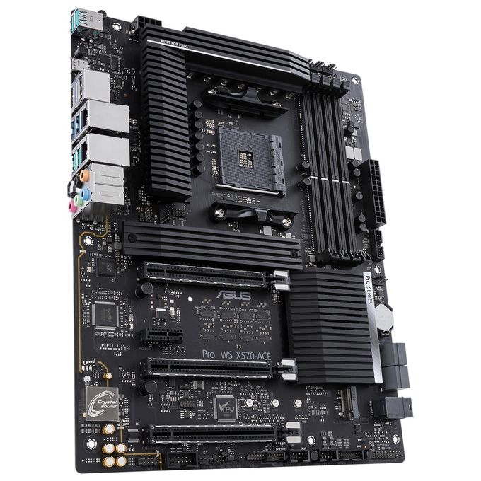 ASUS Pro WS X570-ACE Workstation scheda madre ATX AMD AM4 Ryzen 3000 14 fasi di alimentazione PCIe 4.0 M.2 DDR4 ECC U.2 Intel LAN SATA USB 3.2 Gen2 Type-A Type-C ASUS Control Center Express