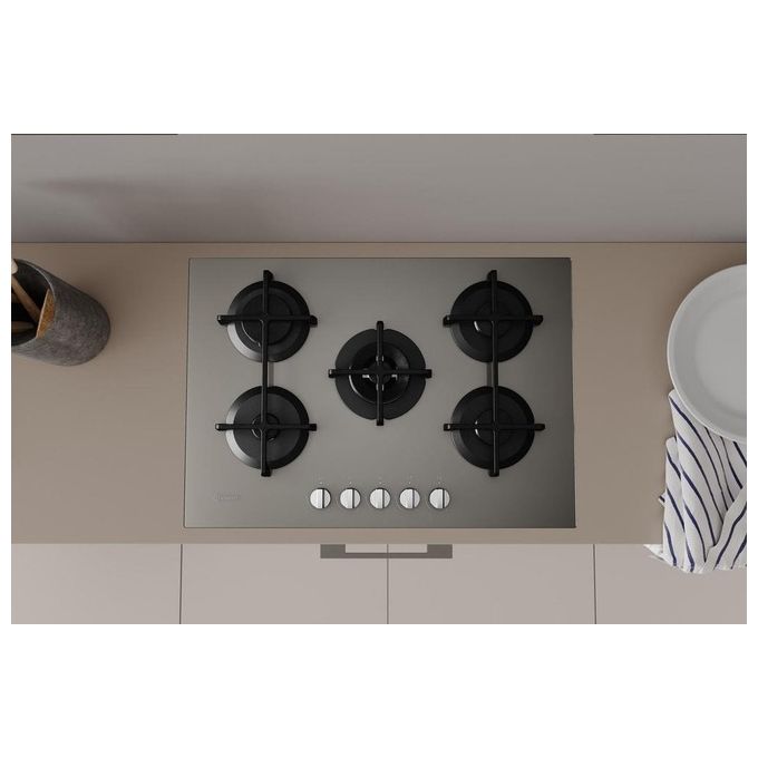 Indesit ING 72T-TD Piano Cottura a Gas 5 Zone High Power Flame 73 cm Marrone