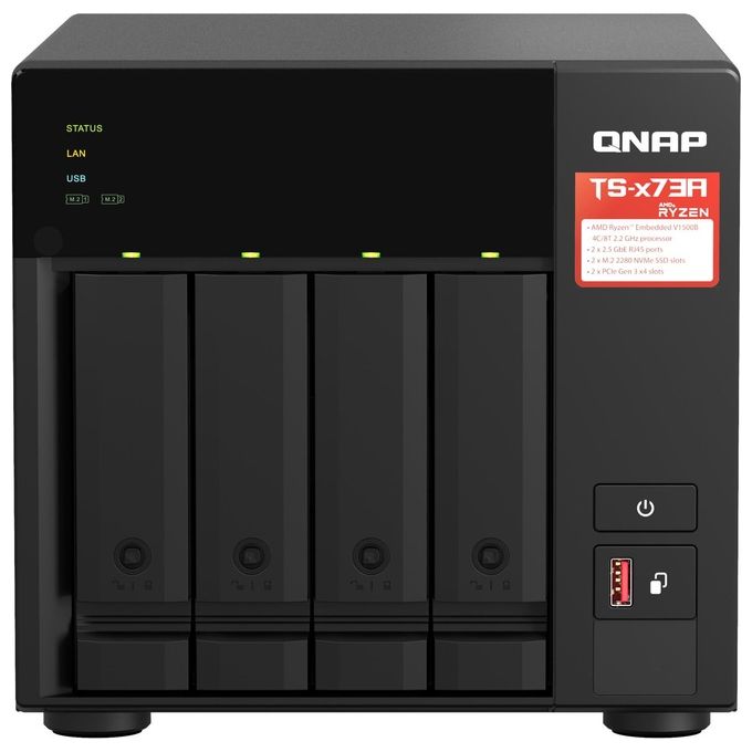 Qnap TS-473A NAS Tower Collegamento Ethernet LAN Nero V1500B