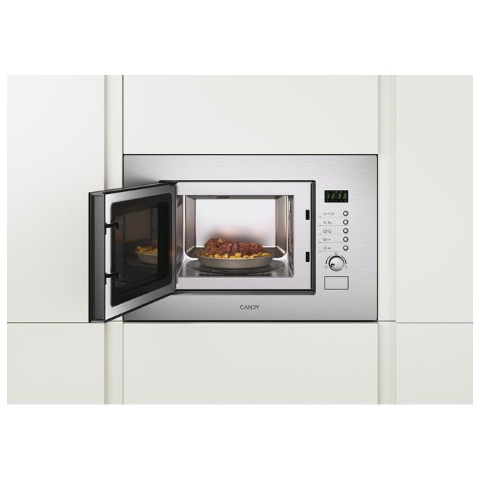 Candy MIC 20 GDFX Forno a Microonde da incasso Combinato con Grill Capacita' 20 litri Potenza 800 Watt Larghezza 60 cm colore Acciaio
