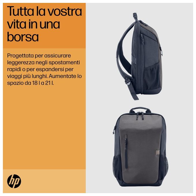 HP Zaino per Laptop da 15.6'' Travel 18 Litri Iron Grey