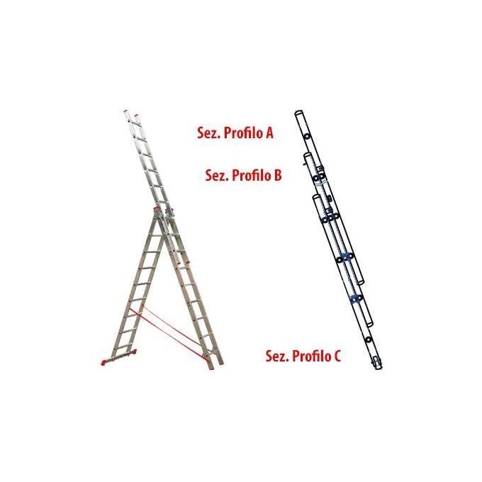 Brixo Scala Alluminio Step Up Triplici 3x14