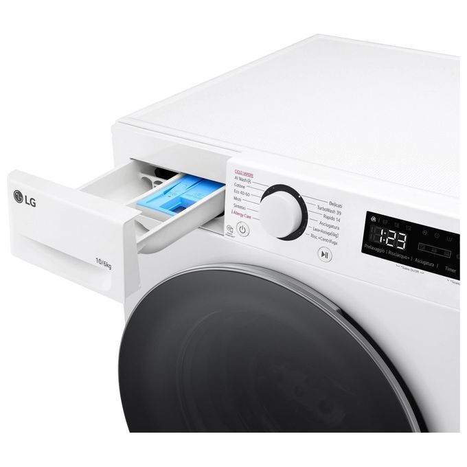 [ComeNuovo] LG AI DD D4R5010TSWS Lavasciuga 10Kg-6Kg Serie R5 Classe Energetica D