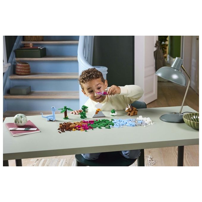 LEGO 11041 Dinosauri Creativi Set di Costruzioni con 450 Pezzi per Bambini 5+ Anni con T. rex Triceratopo Pterosauro Brontosauro e Cucciolo nell'uovo colore Multicolore