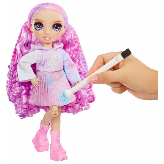MGA Entertainment Bambola Rainbow High WaterColor e Create Dolls- Purple Eyes