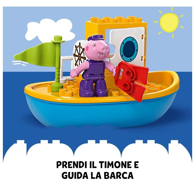 LEGO DUPLO Viaggio in Barca di Peppa Pig Giochi Educativi per Bambine e Bambini da 2 Anni Giocattolo per l'Apprendimento Prescolare da Costruire con 2 Personaggi Idea Regalo 10432