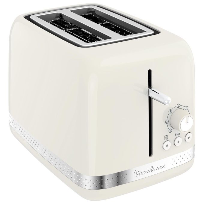 Moulinex LT300A10 Soleil - Tostapane 2 fette, 850 W, 7 livelli di doratura, Funzioni riscaldamento e scongelamento, Vassoio raccoglibriciole, Avorio