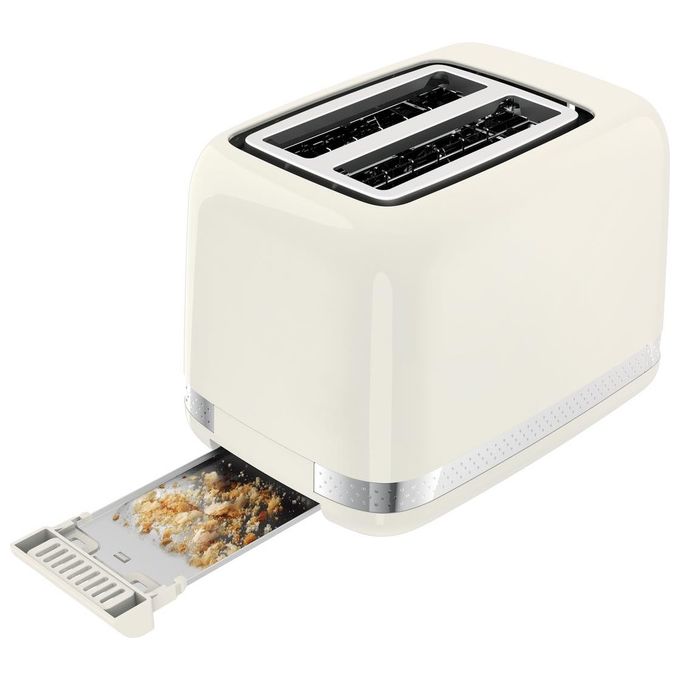Moulinex LT300A10 Soleil - Tostapane 2 fette, 850 W, 7 livelli di doratura, Funzioni riscaldamento e scongelamento, Vassoio raccoglibriciole, Avorio