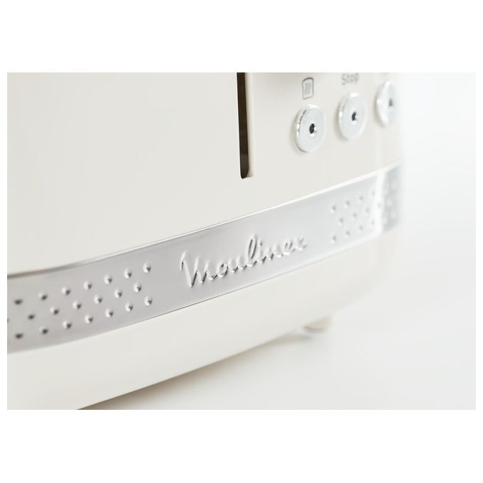 Moulinex LT300A10 Soleil - Tostapane 2 fette, 850 W, 7 livelli di doratura, Funzioni riscaldamento e scongelamento, Vassoio raccoglibriciole, Avorio