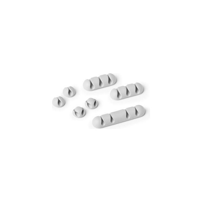 Durable Clip per Cavi Mix 7 Pezzi Autoadesivi Grigio