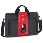 Rivacase Borsa per Notebook 17.3'' con Mouse Wireless Nero