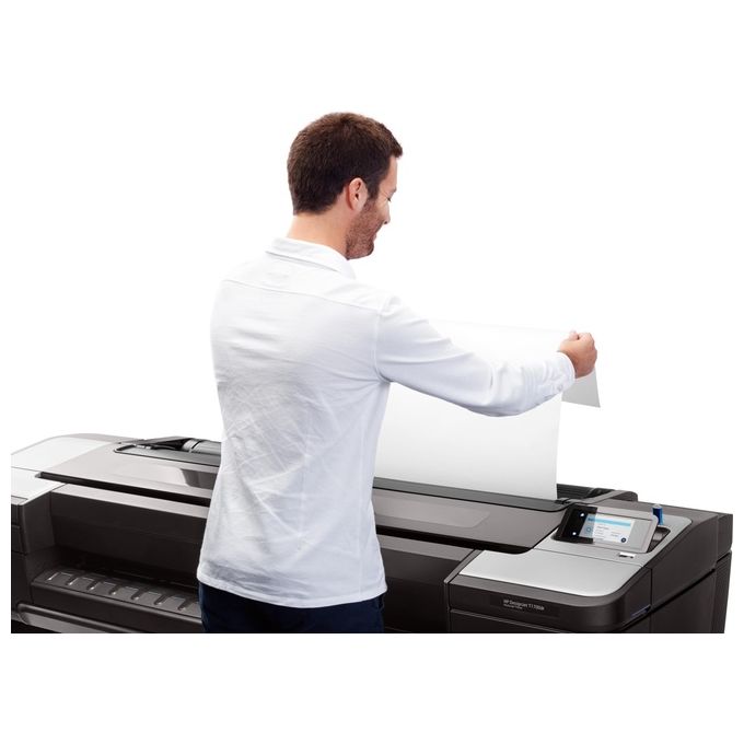 HP 1VD88A#B19 DesignJet Stampante T1700dr PostScript 44 pollici 6 cartucce 2400 x 1200 DPI 4096 MB RAM 500 GB HDD colore Nero