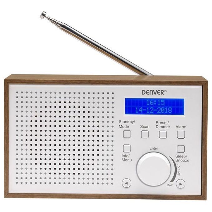Denver DAB-46 Radio digitale DAB+ e FM Bianco