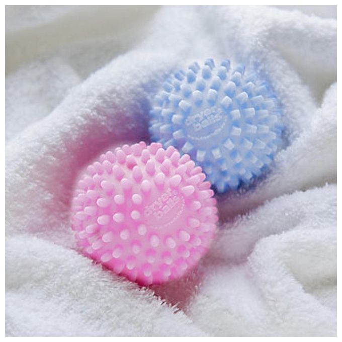 Meliconi Bucato Soft - Set di 2 palline per asciugatrice, in gomma flessibile, riutilizzabili, accelerano l'asciugatura e ammorbidiscono i tessuti, Colori assortiti  Blu e Rosa