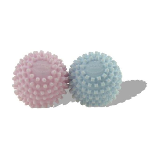 Meliconi Bucato Soft - Set di 2 palline per asciugatrice, in gomma flessibile, riutilizzabili, accelerano l'asciugatura e ammorbidiscono i tessuti, Colori assortiti  Blu e Rosa