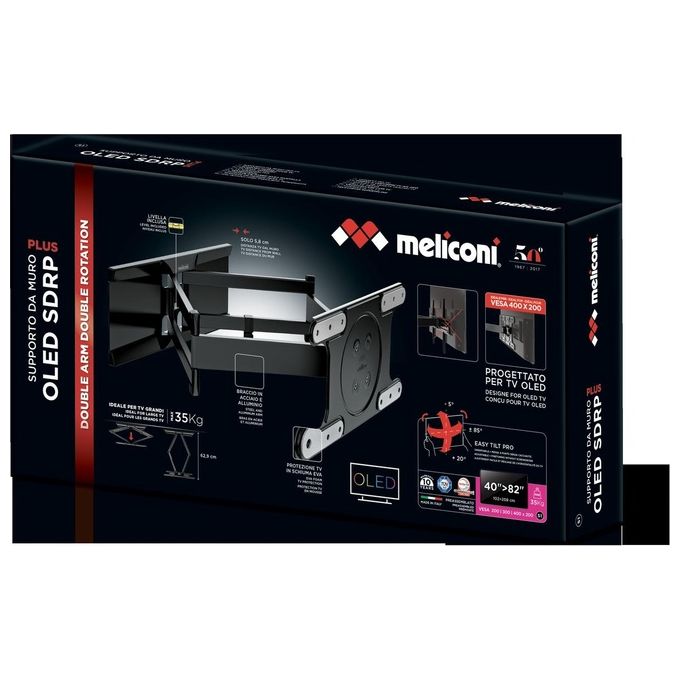 [ComeNuovo] Meliconi Oled SDRP Plus Supporto da Parete per Tv a Schermo Piatto Oled da 40'' a 82'' Max 35K