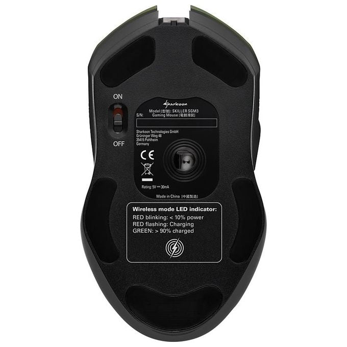Sharkoon     gaming Mouse 6.000 dpi, Bianco, Wireless