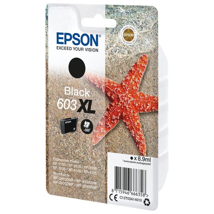 Epson C13T03A14020 603XL Stella Marina Cartuccia Inchiostro Originale Alta Capacita' XL 8,9 ml 500 pagine colore Nero