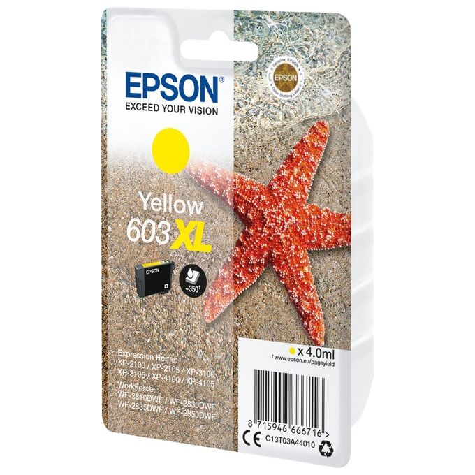 Epson C13T03A44020 603XL Stella Marina Cartuccia Inkjet Originale Resa Elevata 4 ml 350 pagine colore Giallo