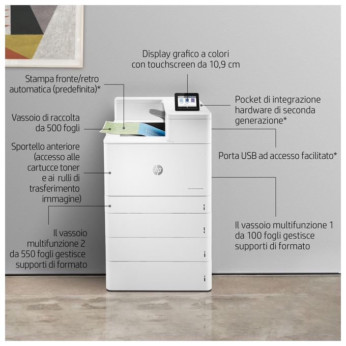 HP Color LaserJet Enterprise M856dn Stampante Multifunzione Laser a Colori 1200x1200 A3