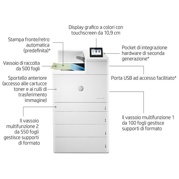 HP Color LaserJet Enterprise M856dn Stampante Multifunzione Laser a Colori 1200x1200 A3