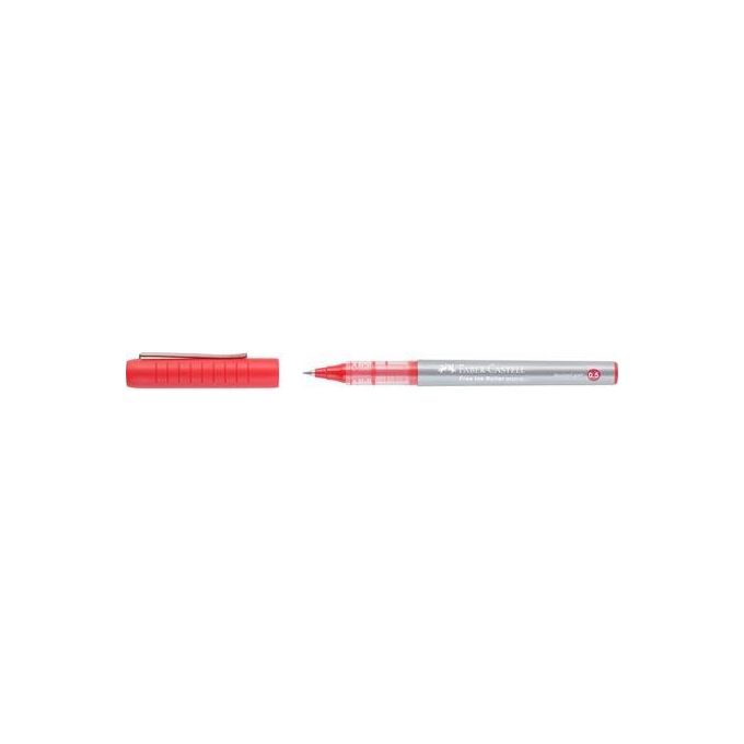 Faber Castell Confezione 12 Penne Roller Free Ink Micro 05mm Rosso