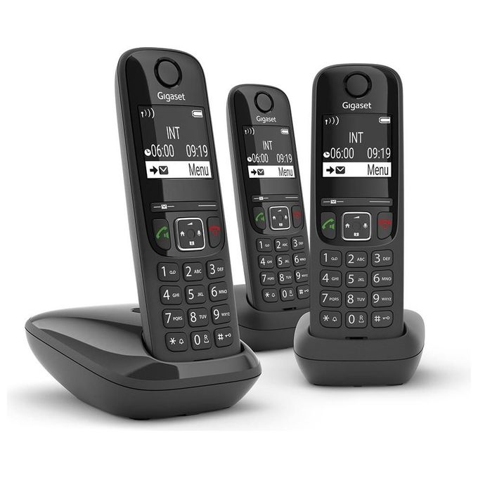 [ComeNuovo] Gigaset AS690 Trio Tris Cordless Display 2'' Vivavoce Rubrica Nero