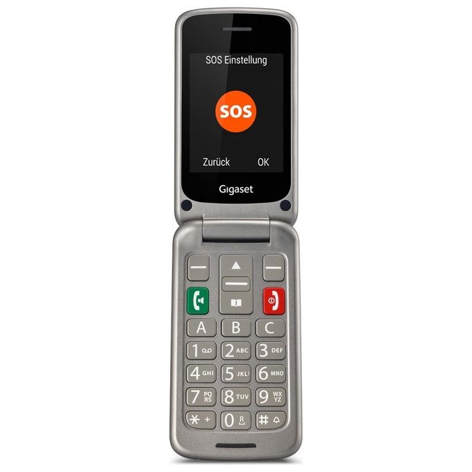 Gigaset GL590 Cellulare SeniorPhone Tastiera Parlante Display 2,8'' Tasto Sos Dual Sim Grigio
