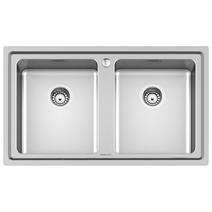 Foster 3274 050 Standard EVO Lavello Acciaio Inox Spazzolato da incasso 2 Vasche 86x50cm