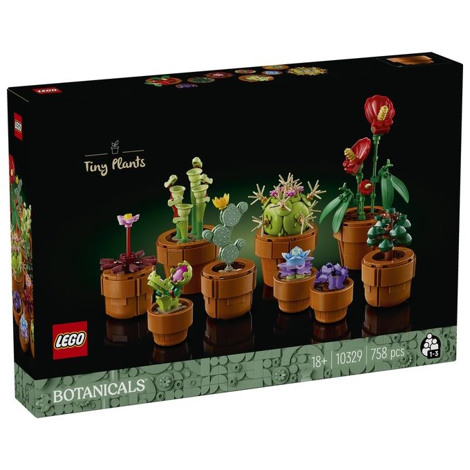 LEGO Icons 10329 Piantine, Collezione Botanica con Fiori Artificiali, Decorazione Casa, Idea Regalo di Compleanno Donna o Uomo