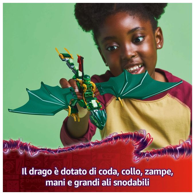 LEGO NINJAGO Drago della Foresta Verde di Lloyd - Figura Giocattolo Snodabile da Costruire Set con 2 Minifigure Armi e Cucciolo Dorato Giochi per Bambini e Bambine da 6 Anni Idea Regalo 71829