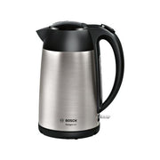 Bosch TWK3P420 – Bollitore elettrico 1,7 L, potenza 2400 W, corpo in acciaio inox e plastica, sistema di sicurezza con spegnimento automatico, apertura facilitata, colore Nero-Acciaio Inox