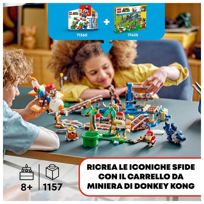 LEGO 71425 Super Mario Pack di Espansione Corsa nella Miniera di Diddy Kong Set da Costruzione con 1157 Pezzi Personaggi Inclusi Funky Kong Diddy Kong e Sfide Interattive colore Multicolore