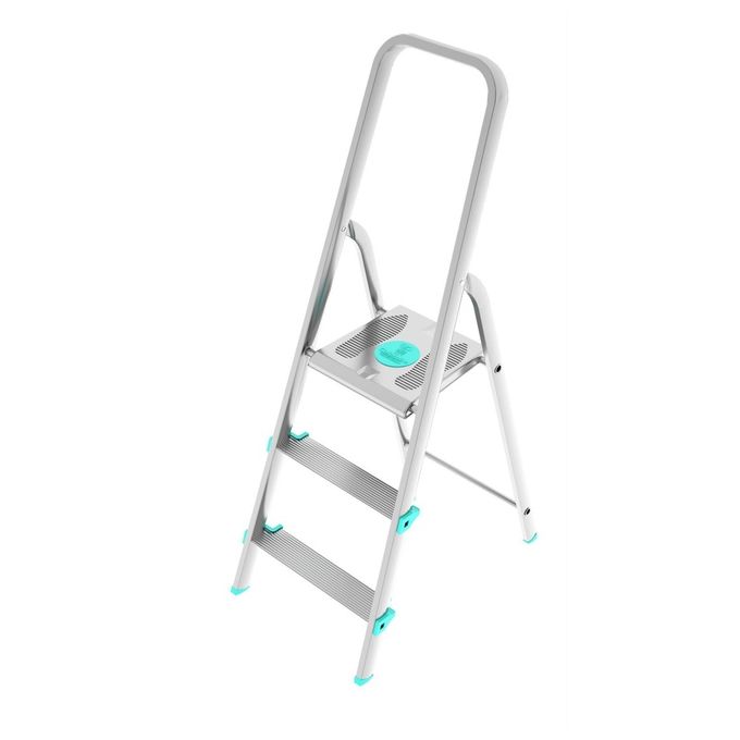 Colombo Scala LIBELLULA 3 gradini in alluminio con gradini antiscivolo piedini antiscivolo portata max 150kg EN131 Made in Italy