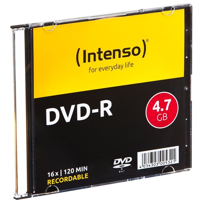 Intenso Dvd-R 4.7Gb 16x Slim Case 10 Pezzi