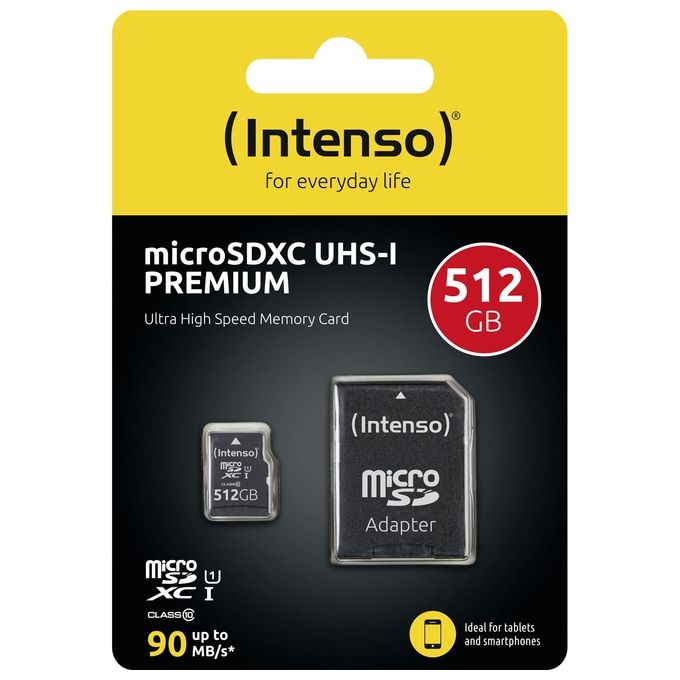 Intenso 3423493 MicroSDXC con Adattatore 512Gb Uhs-I
